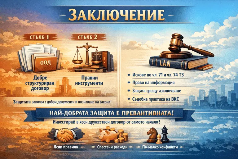 Защитата правата на съдружника започва още при учредяване на ООД.