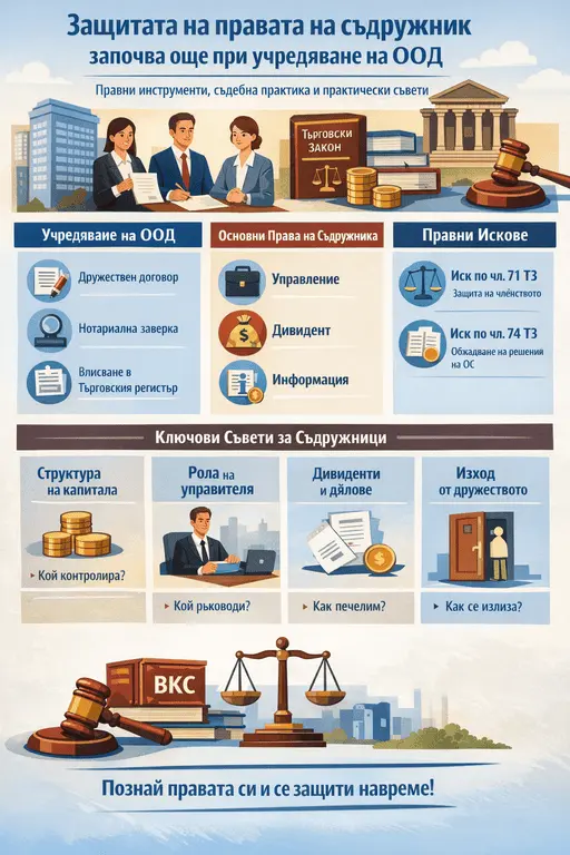 Защитата правата на съдружника започва още при учредяване на ООД